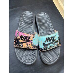 Nike Benassi JDI Slides Multicolor Splatter Womens 10 / Mens 8.5